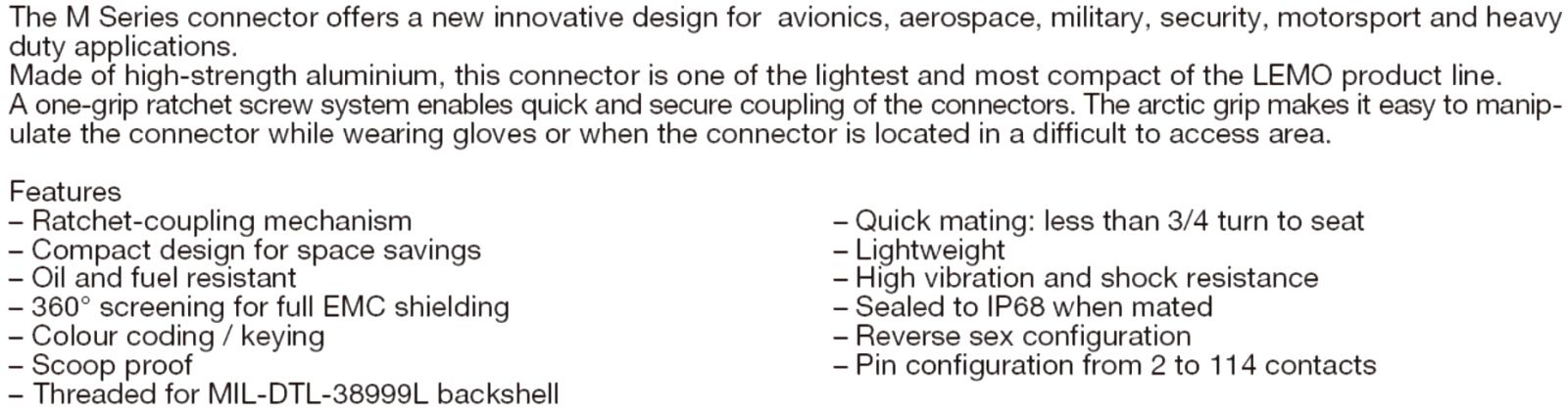מחברים קונקטורים LEMO סדרה M